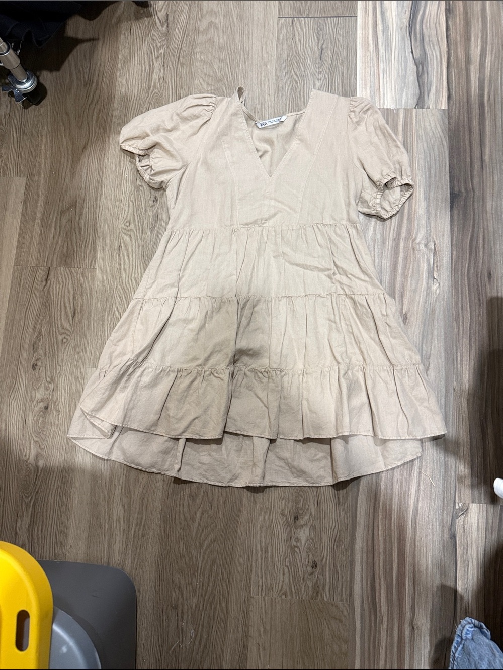 Zara ruffle Tiered Short-Sleeve Dress